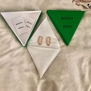 Bottega Veneta Chain hoop gold earrings.